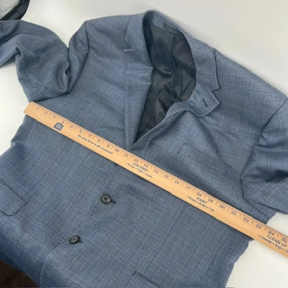 Lauren Ralph Lauren Wool Silk Blazer Sport Coat Mens 44R Heather Blue Two Button